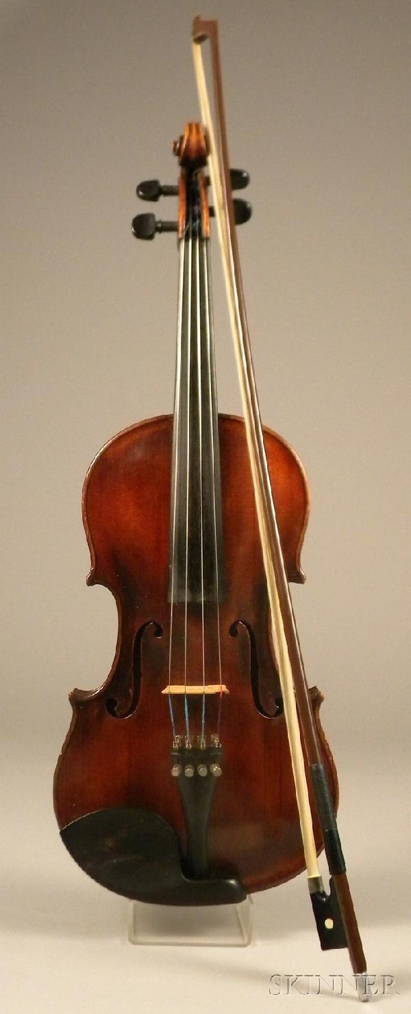 German Violin, c. 1900, labeled ...Bergonzi..., 36: German Violin, c. 1900, labeled ...Bergonzi..., 360 mm.