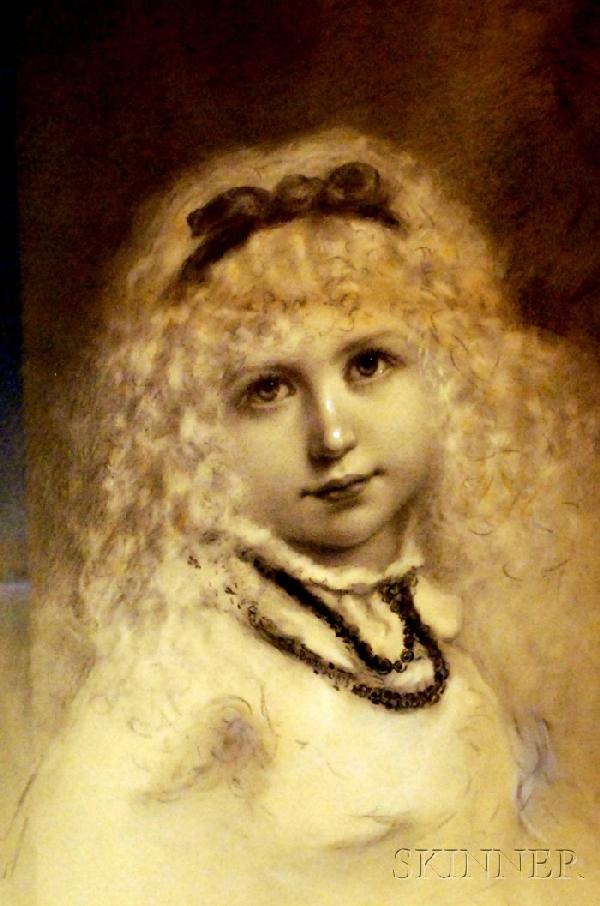 Charles A. Barry (American, 1830-1892) Portrait of: Charles A. Barry (American, 1830-1892) Portrait of a Cherubic Young Girl. Signed and dated "C. A. Barry 1879" within the composition at center. Charcoal on paper, sight size 21 3/4 x 15 1/4 in., frame