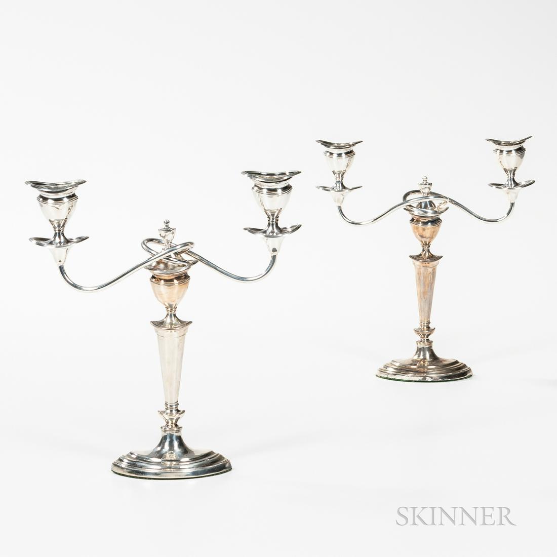 Pair of George V Sterling Silver Two-light Candelabra, (1 of 1)