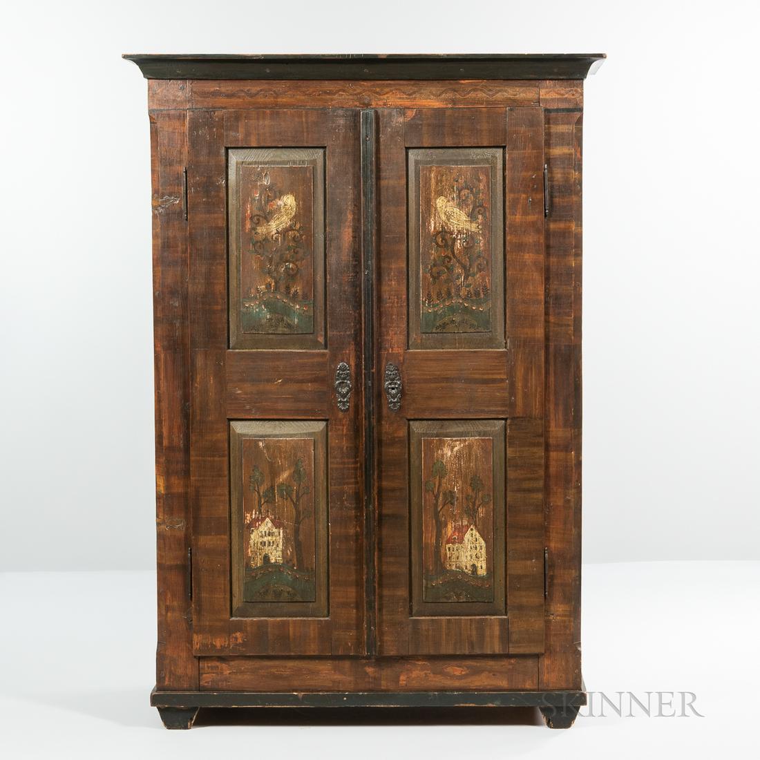 Austrian Grain-painted Armoire, 19th century, two (1 of 3)