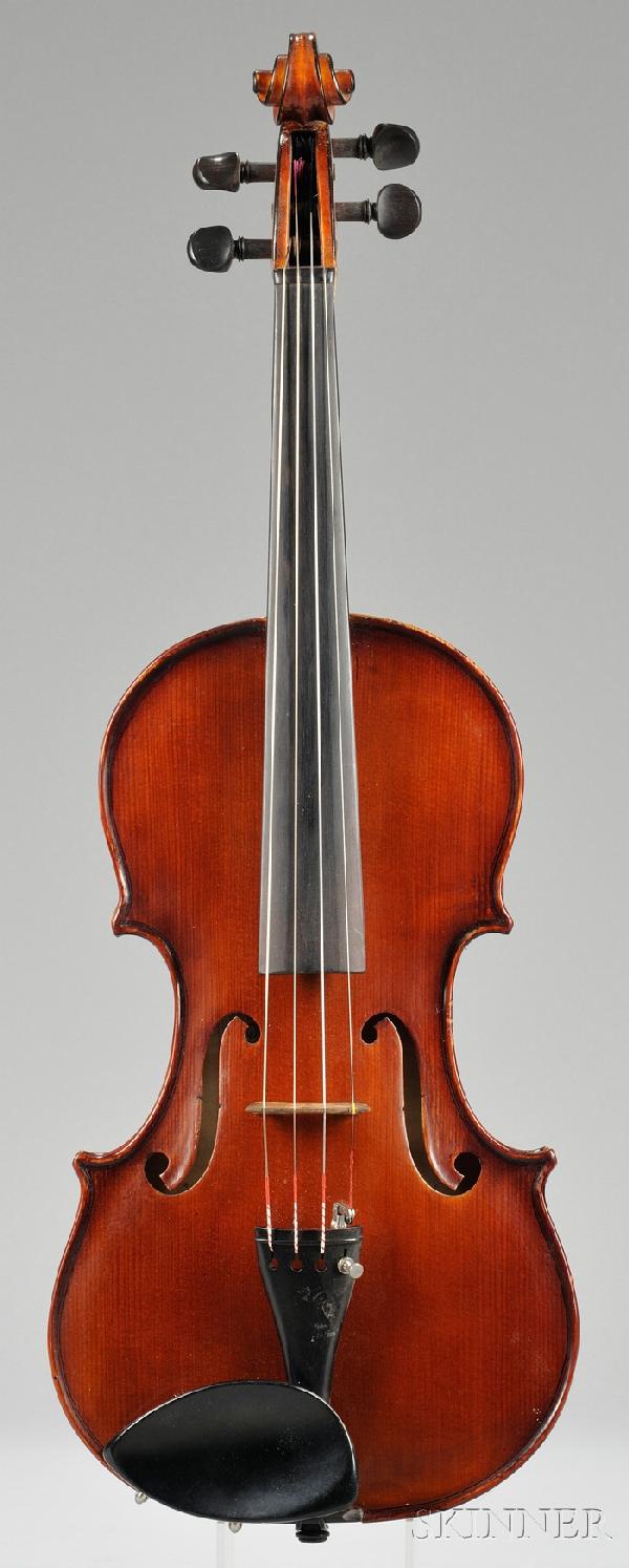 Modern Violin, labeled ...DIGIUNI..., length of ba: Modern Violin, labeled ...DIGIUNI..., length of back 358 mm.