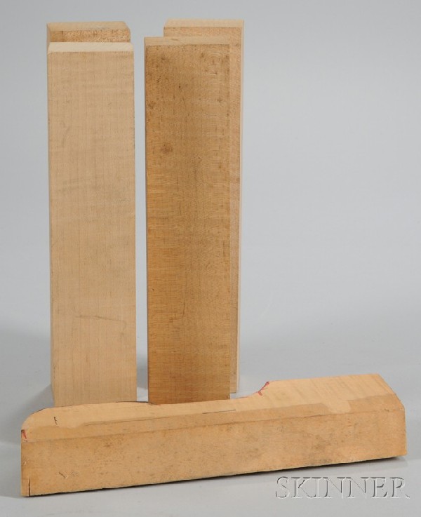 Five Maple Violin Neck Blocks.: Five Maple Violin Neck Blocks.