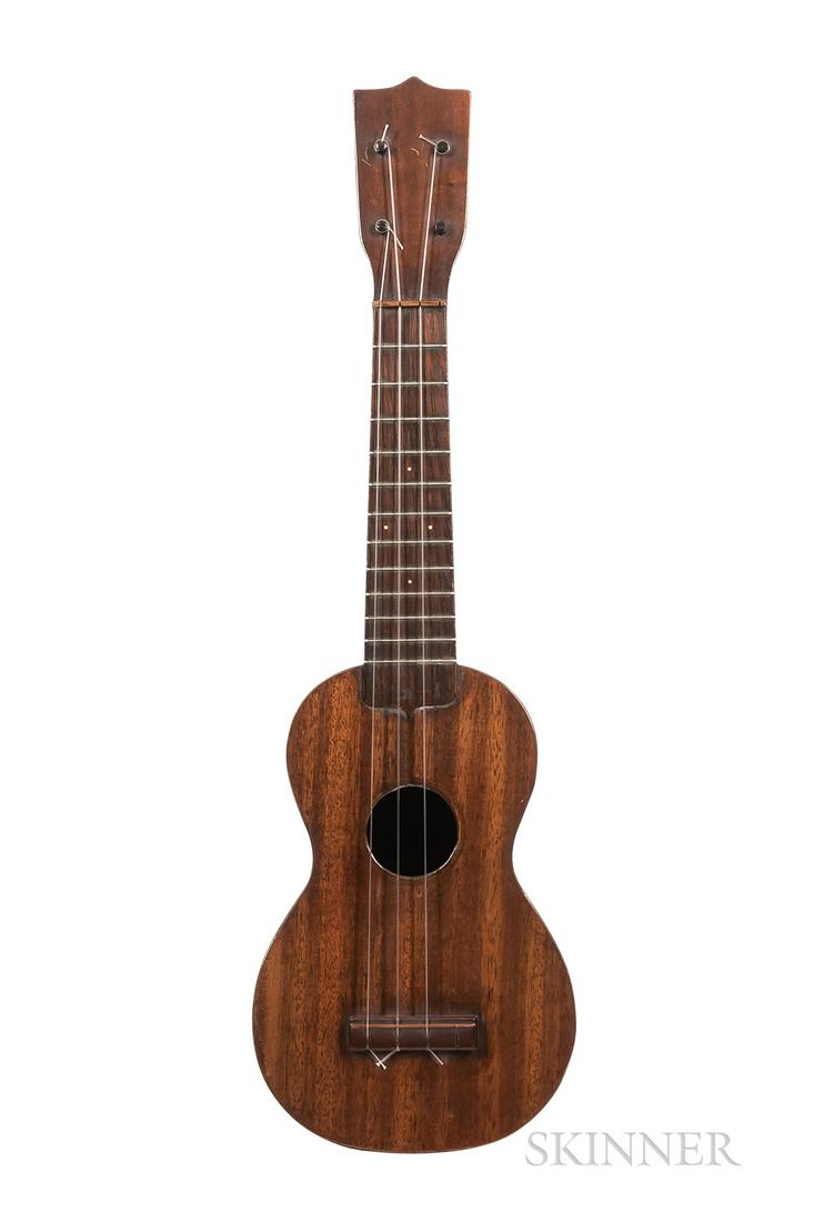 C.F. Martin & Co. Style 1 Ukulele, c. 1925: C.F. Martin & Co. Style 1 Ukulele, c. 1925, with gig bag.