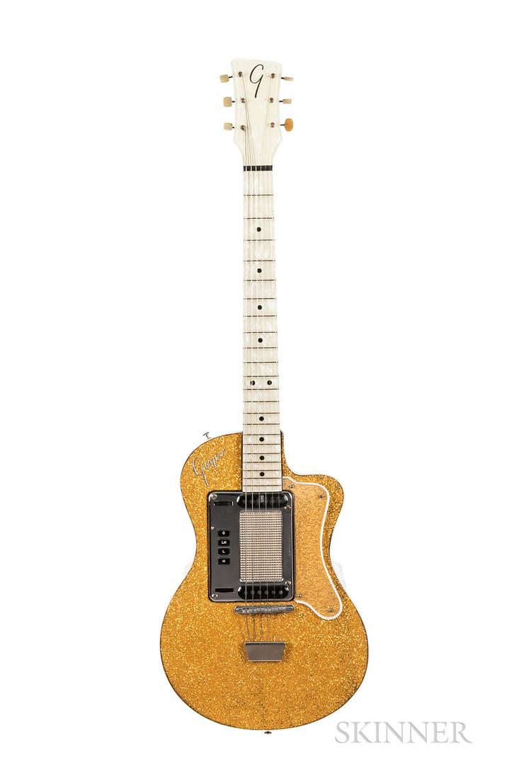 Goya Model 80 Electric Guitar, c. 1960: Goya Model 80 Electric Guitar, c. 1960, serial no. 477/266, the electronics module stamped MADE BY HAGSTROM SWEDEN PAT. PEND., with gig bag.