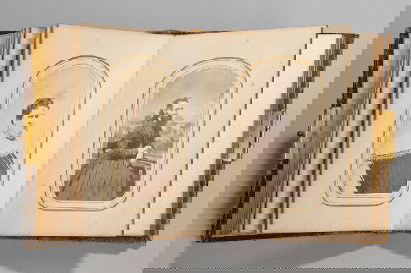 Victorian Album of 19th Century Mostly Sideshow, Fr: Victorian Album of 19th Century Mostly Sideshow, Freak, Circus, and Entertainment Portrait Photograph Cartes de Visite, including Black/White man, Col. and Mrs. Tom Thumb, fat boy, albinos, dwarves, S