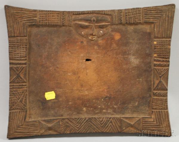 Yoruba Carved Wooden Divination Tray, lg. 14 in.: Yoruba Carved Wooden Divination Tray, lg. 14 in.