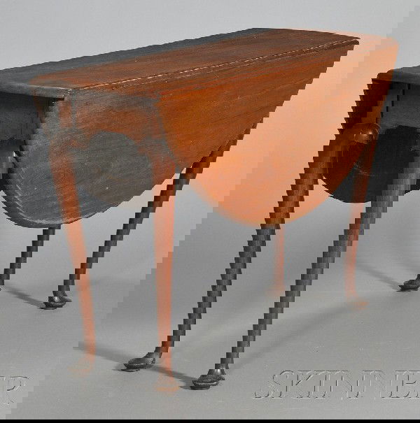 Queen Anne Walnut Dining Table, Massachusetts, c. 1: Queen Anne Walnut Dining Table, Massachusetts, c. 1740-60, refinished, (minor imperfections), ht. 28, wd. 44, dp. 43 in.