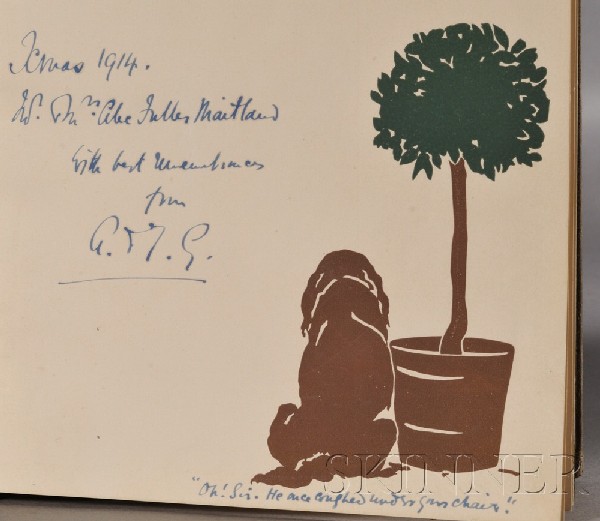 Galsworthy, John (1867-1933), Memories, London: Wi: Galsworthy, John (1867-1933), Memories, London: William Heinemann, 1914, with illustrations by Maud Earl (1864-1943), inscribed and initialed by the author on front endpaper, and dated "Xmas 1914," de
