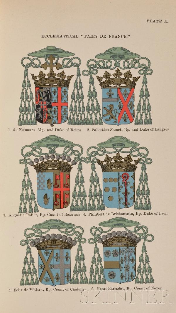 (Heraldry, Ecclesiastical), Woodard, John, A Treat: (Heraldry, Ecclesiastical), Woodard, John, A Treatise on Ecclesiastical Heraldry, London & Edinburgh: W. & A.K. Johnson, 1894, one volume, original crimson cloth, with thirty-six plates, 8vo, (binding