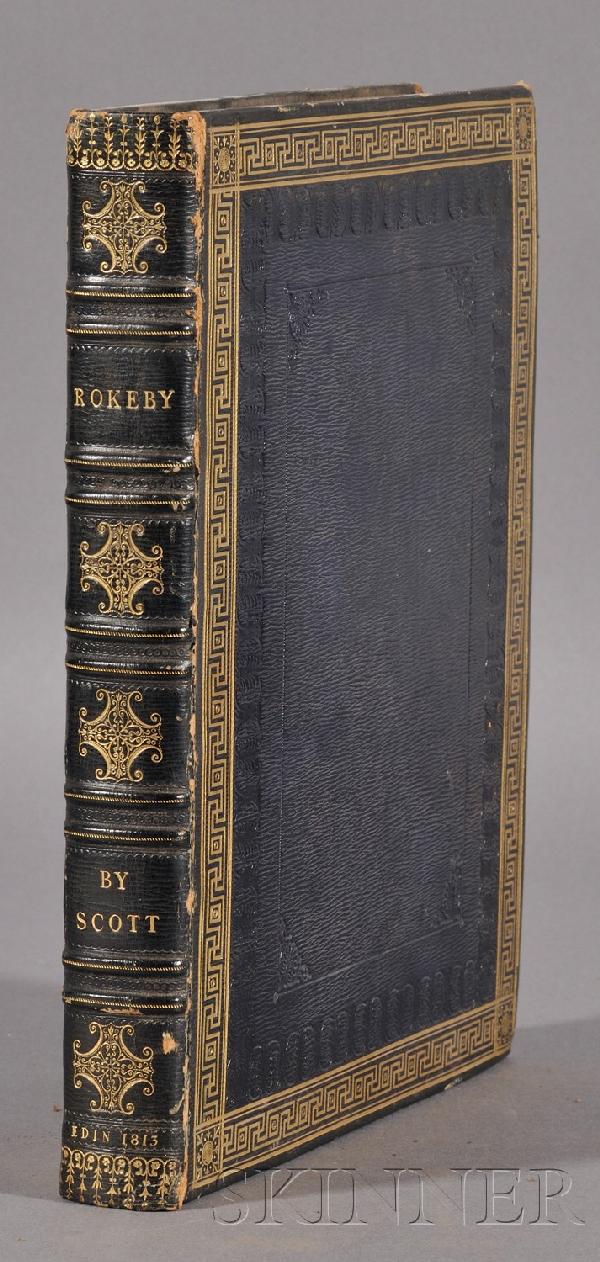 Scott, Sir Walter (1771-1832), Rokeby; a Poem, Edi: Scott, Sir Walter (1771-1832), Rokeby; a Poem, Edinburgh: John Ballantyne and Co., 1813, first edition, gilt tooled and lettered crushed black morocco, 4to, (front hinge slightly rubbed, corners bumpe