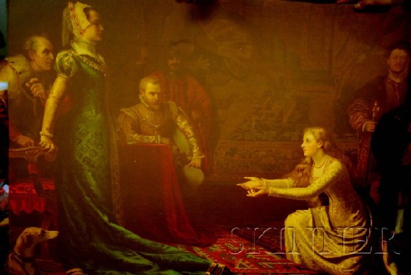 After Victor Bachereau-Reverchon (French, 1842-1885): After Victor Bachereau-Reverchon (French, 1842-1885) Lady Jane Grey Before Queen Mary. Inscribed "V. BACHEREAU PINXT 1883" within the matrix l.l. Chromolithograph, sight size 27 1/2 x 39 1/2 in., wi