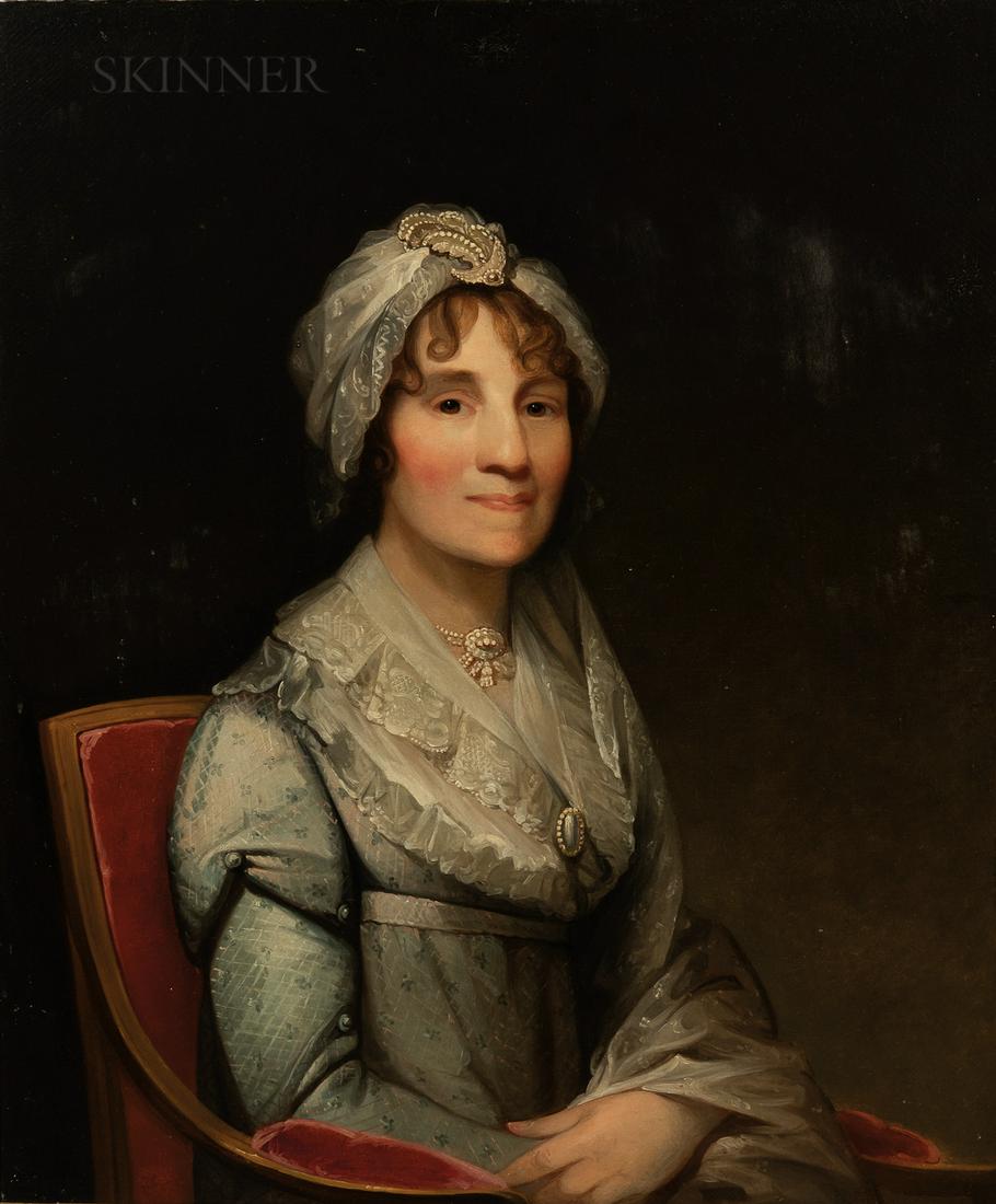By or After Gilbert Stuart (American, 1755-1828), Mrs.: By or After Gilbert Stuart (American, 1755-1828)Mrs. Samuel Parkman, nÃ©e Sarah Rogers (1755-1835)Unsigned, dated to ca. 1807-10 by Lawrence Park (see below).Oil on canvas, 30 x 25 in. (76.0 x 63.5