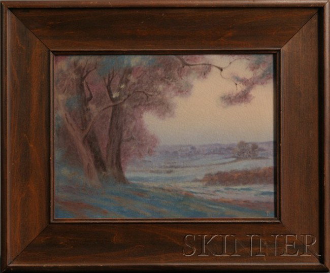 Rookwood Pottery Vellum Tile Plaque Glazed and deco