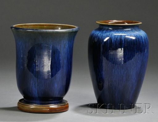 164 Two Bourne Denby Danesby Ware Pottery Vases Glazed Dec 18