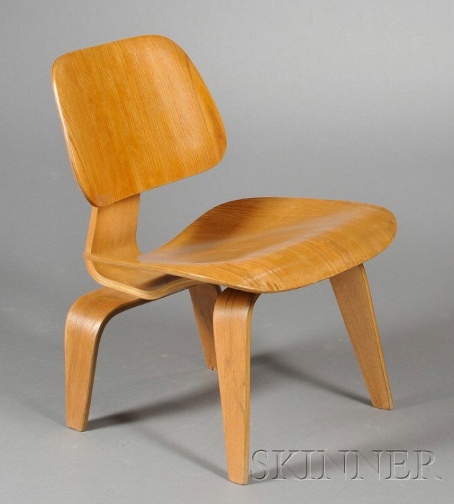 Charles and Ray Eames LCW Chair Laminated plywood : Charles and Ray Eames LCW Chair Laminated plywood Herman Miller, Zeeland Michigan, mid-20th century Molded plywood backrest and seat, minor nicks, approx. ht. 26 1/2, wd. 22, dp. 22 1/2 in.