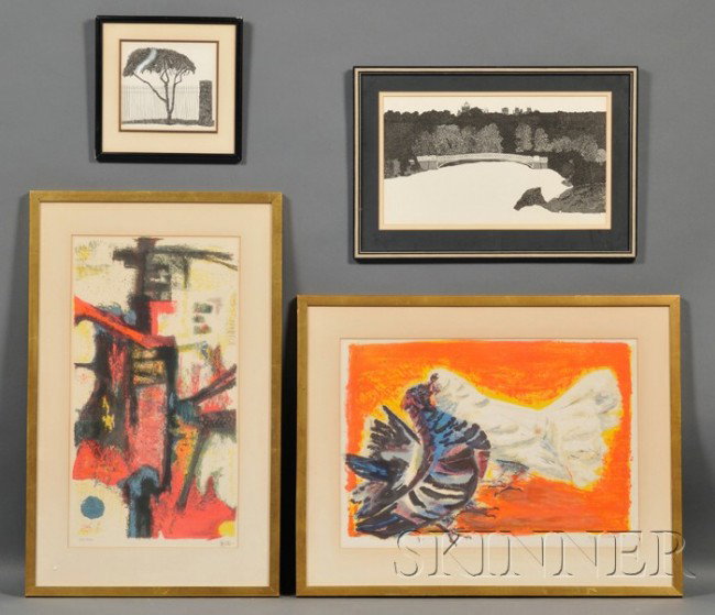 Lot of Four Works: James Chan Leong (Chinese/Ameri