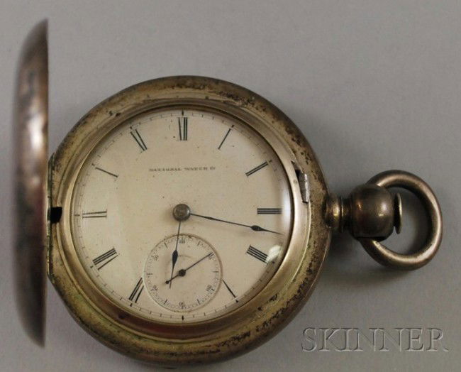 Man's Coin Silver National Watch Co. Pocket Watch,: Man's Coin Silver National Watch Co. Pocket Watch, dial dia. 1 3/4 in.