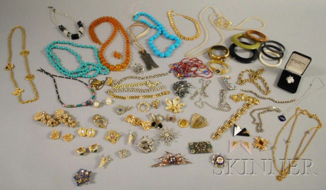 Group of Costume Jewelry, including designer and s: Group of Costume Jewelry, including designer and signed pieces from Trifari, Botticelli, Lisner, and others.