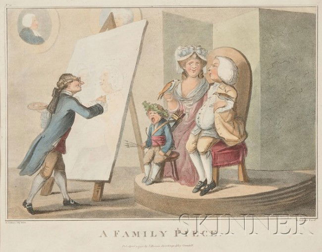 William Dickinson (British, 1746-1823), After Hen: William Dickinson (British, 1746-1823), After Henry William Bunbury (British, 1750-1811) A Family Piece,, published April 1, 1794.. Signed and titled in the plate.. Han