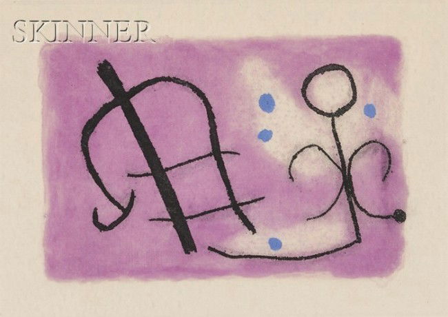 Joan Miró (Spanish, 1893-1983) Plate from FUSÉES, 1: Joan Miró (Spanish, 1893-1983) Plate from FUSÉES, 1959, edition of 65 plus proofs (Dupin, 257). Signed "Miró" in pencil l.r., numbered "H.C. 2/3" in pencil l.l. Color etching with a