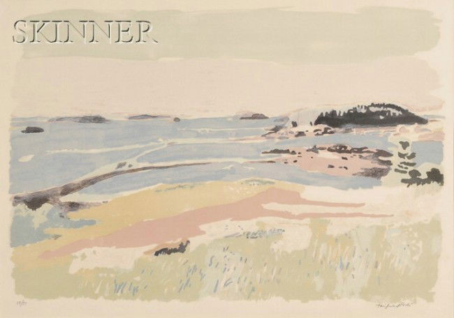 Fairfield Porter (American, 1907-1975) South Meadow: Fairfield Porter (American, 1907-1975) South Meadow, 1972, edition of 75, published by Brooke Alexander, New York (Ludman, 24). Signed "Fairfield Porter" in pencil l.r., numbered "58/75" in pencil l.r