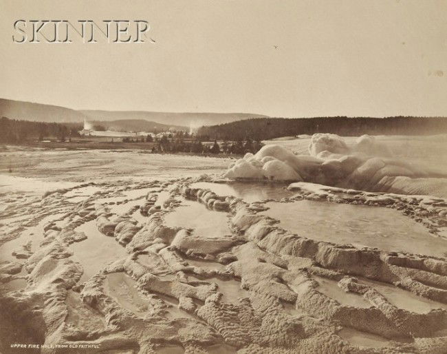 William Henry Jackson (American, 1843-1942) Upper: William Henry Jackson (American, 1843-1942) Upper Fire Hole, from Old Faithful. Titled within the negative, identified in text printed on the mount. Albumen print, sheet/image size 1