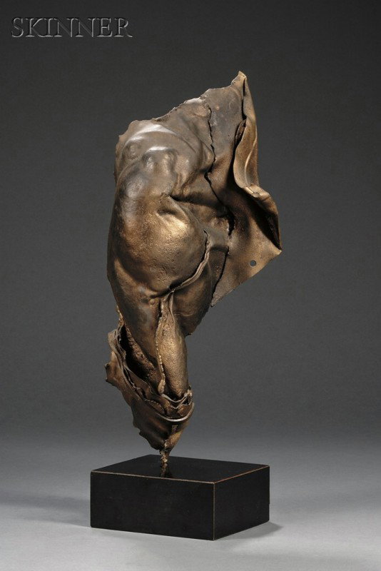 Judith Brown (American, 1932-1992) Untitled [Femal: Judith Brown (American, 1932-1992) Untitled [Female Dancer] Monogrammed "JB" in ink on the reverse. Painted and welded steel, 17 x 8 x 4 in. (43.2 x 20.3 x 10.2 cm), set within a wood laminate plinth.