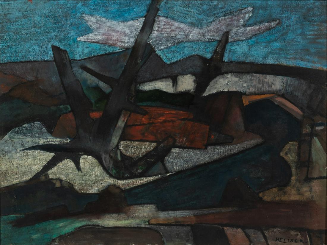 John Heliker (American, 1909-2000), Beach and Driftwood, Signed "HELIKER" lower right, titled on a (1 of 14)