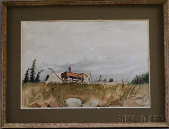 Ann Wyeth McCoy (American, 1915-2005) From the Sho: Ann Wyeth McCoy (American, 1915-2005) From the Shore. Signed in pencil l.r. Watercolor on paper, 15 1/4 x 22 1/4 in., framed. Condition: Foxing.