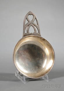 Silver Porringer, Frank Walter Lawrence (1864-1929: Silver Porringer, Frank Walter Lawrence (1864-1929), Newark, New Jersey, and New York City, round vessel with saw-pierced hearts on the Gothic handle, the base with impressed maker's mark "F. WALTER L
