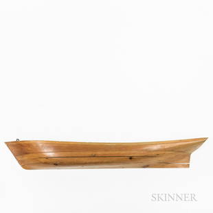 Large Half-hull Model, early 20th century, lg. 42 3/4 in.: Large Half-hull Model, early 20th century, lg. 42 3/4 in.