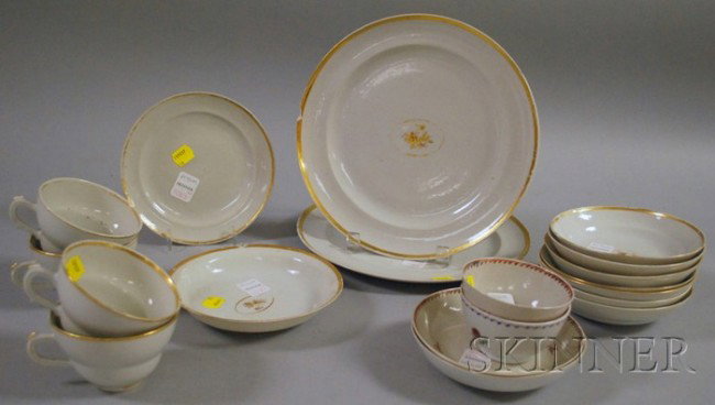Ten Pieces of Chinese Export Porcelain Tableware,: Ten Pieces of Chinese Export Porcelain Tableware, with varying gilt and enamel decoration.