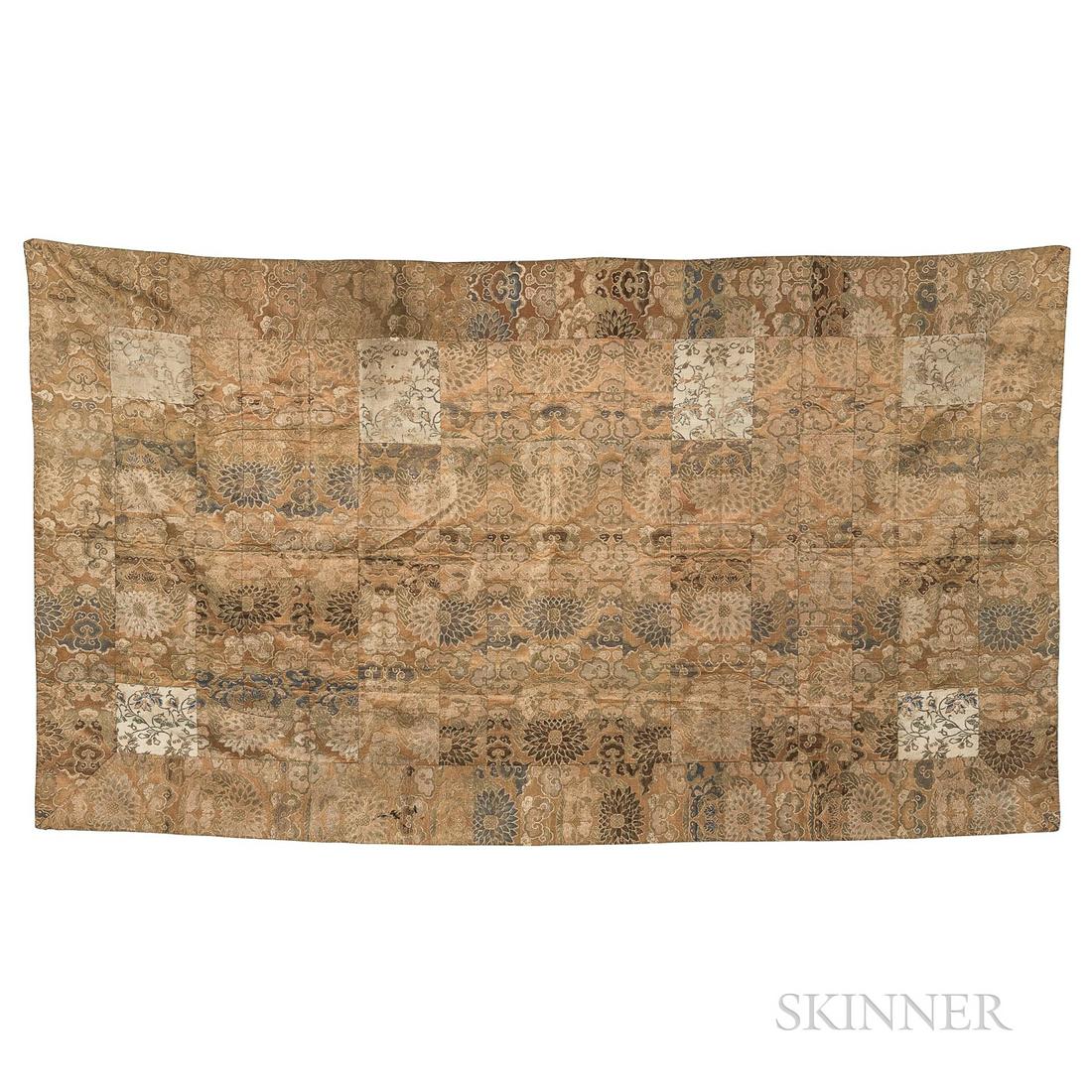 Buddhist Priest's Robe, Kesa, Japan, 19th century, silk woven to depict roundels of butterflies and (1 of 1)