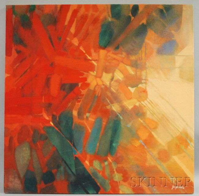 George Lewis (American, 20th Century) Colorscape no: George Lewis (American, 20th Century) Colorscape no. 10. Signed "George Lewis" l.r., titled, signed, inscribed, and stamped "George Lewis Gallery, Boston" on the reverse. Acrylic on canvas, 30 1/2