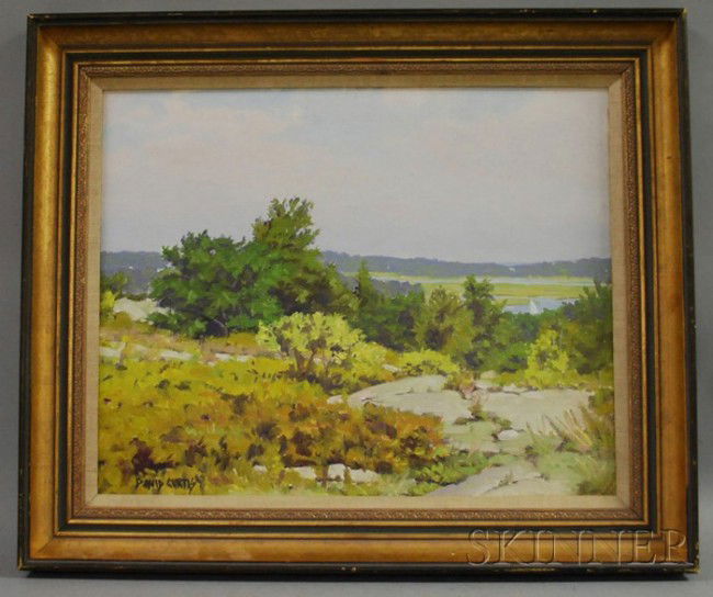David Curtis (American, b. 1950) Spring Landscape: David Curtis (American, b. 1950) Spring Landscape with Distant Water View. Signed "David Curtis" l.l. Oil on canvasboard, 16 x 20 in., framed. Condition: Good.