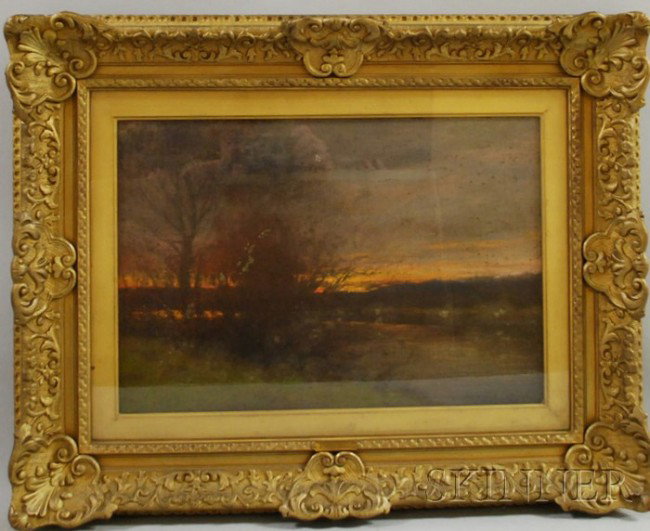 Fran?ois Charles Cachoud (French, 1866-1943) After: Fran?ois Charles Cachoud (French, 1866-1943) Afterglow. Signed and dated "FCachoud 1905"l.r., identified on a presentation plaque, with a partial printed label "succ... de/ William Straus/Tableaus mod