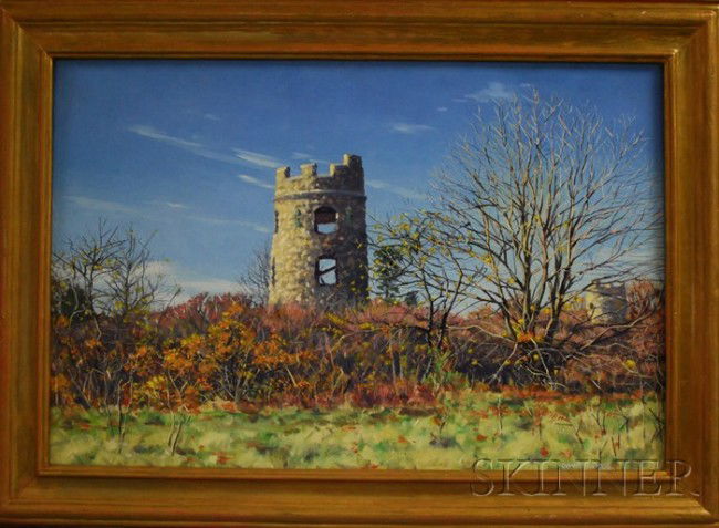 David Curtis (American, b. 1950) Castle Ruins in F: David Curtis (American, b. 1950) Castle Ruins in Fall. Signed "David Curtis" l.l. Oil on canvas, 20 x 30 in., framed. Condition: Good.