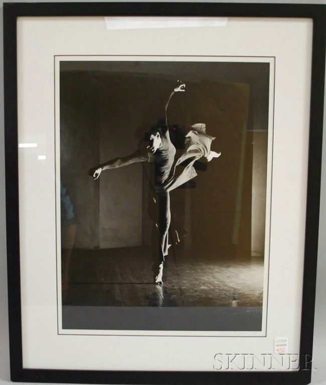 Barbara Morgan (American, 1900-1992) Charles Weidm: Barbara Morgan (American, 1900-1992) Charles Weidman, 1938. Signed and dated in pencil. Gelatin silver print, image size 16 3/4 x 12 3/4 in., framed. Condition: Puncture u.r., retouched rubs or abrasi