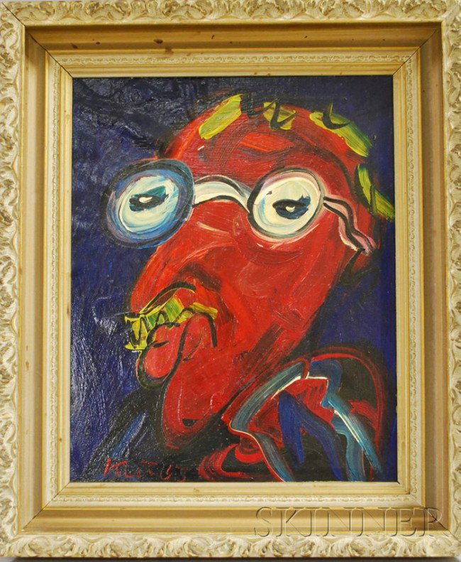 Peter Robert Keil (German, b. 1942) Sammy Davis J: Peter Robert Keil (German, b. 1942) Sammy Davis Jr. Signed and dated "Keil 6..." l.l., titled, signed and inscribed "...P. Robert Keil/ Berlin" on the reverse. Oil on artist board, 20 x 16 in., fr