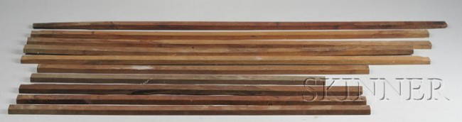 Ten Rectangular Pernambuco Violin Bow Blanks, leng: Ten Rectangular Pernambuco Violin Bow Blanks, lengths 27 to 40 in.