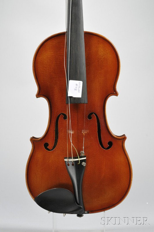 Modern Violin, Wenzel Fuchs, Erlangen, 1975, beari: Modern Violin, Wenzel Fuchs, Erlangen, 1975, bearing the maker's label, model 370, length of back 354 mm.