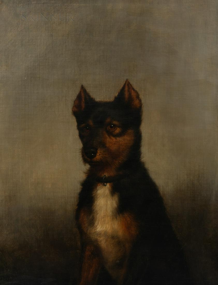 Thomas Hewes Hinckley (American, 1813-1896), Portrait of a Seated Terrier, Signed and dated "T.H. (1 of 3)