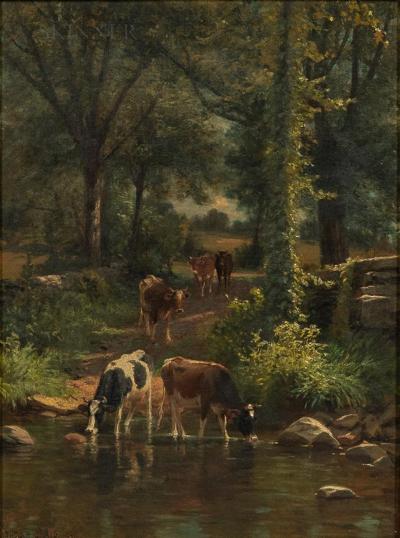 Thomas Bigelow Craig (American, 1849-1924), The Watering Place, Signed and dated "THOS. B. CRAIG. (1 of 4)