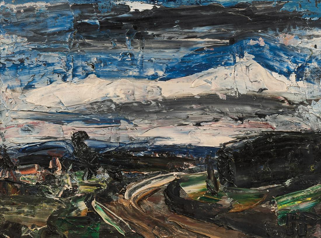 Holmead (Clifford Holmead Phillips) (American, 1889-1975), Environs of Brussels, Monogram signed (1 of 4)