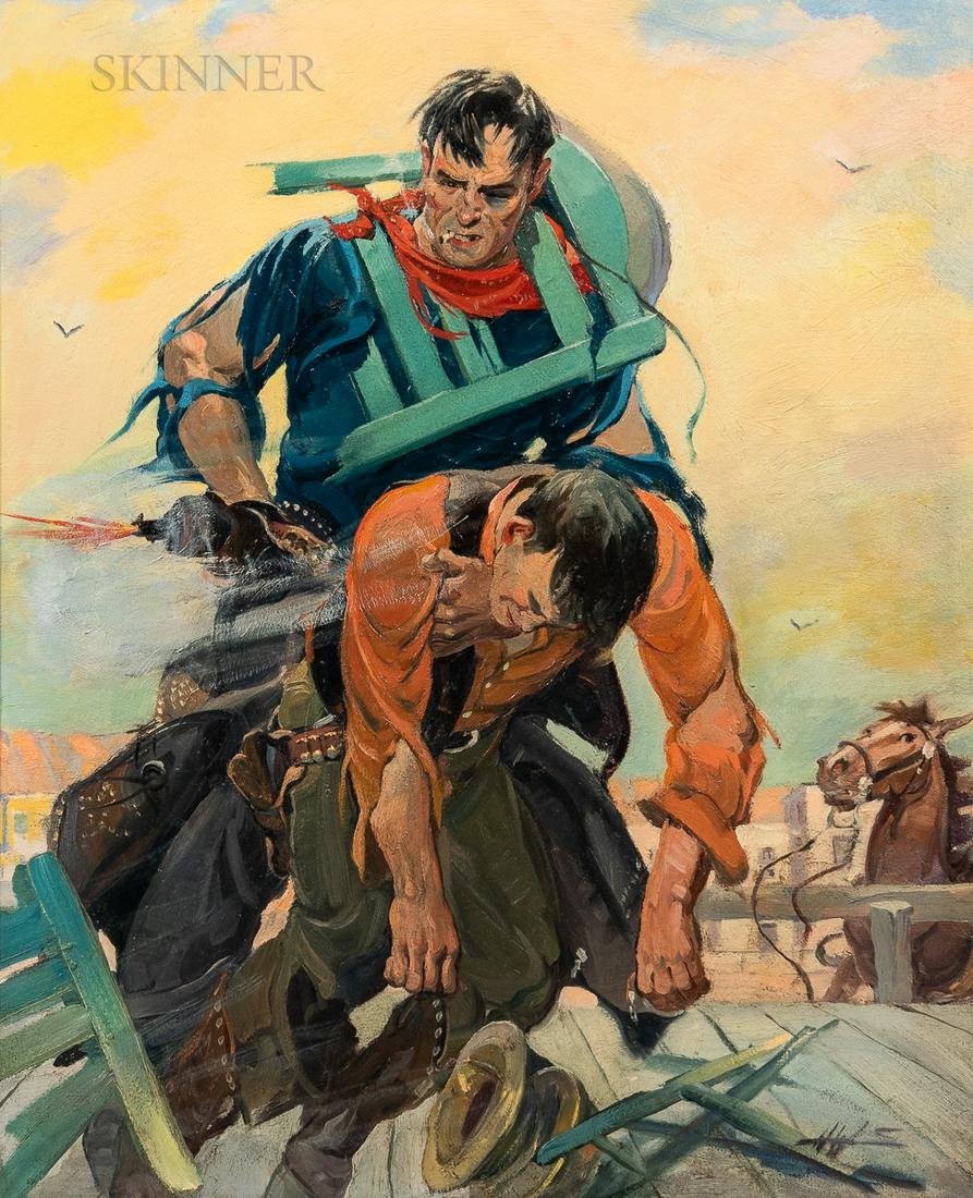 Harold Winfield Scott (American, 1902-1983), The Brawl, Initialed "HWS" lower right, inscribed "No. (1 of 4)