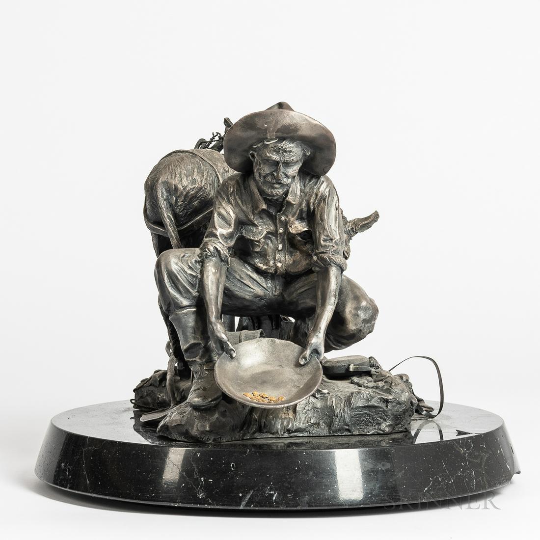 Lorenzo E. Ghiglieri (American, born 1931), Panning for Gold (End of the Rainbow), Dated, signed, (1 of 4)