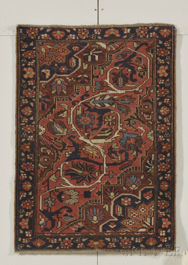 Malayer Sampler, Northwest Persia, early 20th cent: Malayer Sampler, Northwest Persia, early 20th century, (rewoven area in center), 3 ft. x 2 ft. 2 in.