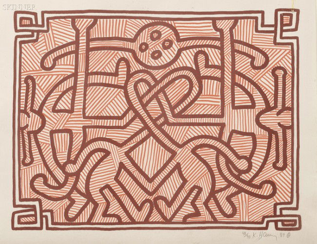 Keith Haring (American, 1958-1990) Chocolate Buddha: Keith Haring (American, 1958-1990) Chocolate Buddha 2, 1989, edition of 90 plus proofs, published by F.B. Editions, Paris. Numbered, signed, and dated "40/90 K. Haring '89..." in pencil l.r. Lithograp