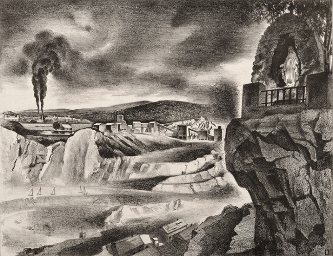 Louis Lozowick (American, 1892-1973) Quarry and Sh: Louis Lozowick (American, 1892-1973) Quarry and Shrine alternatively titled The Shrine, Buchanan, New York, 1937, edition of 10 (Flint, 149). Signed and dated "LOUIS LOZOWICK '37"