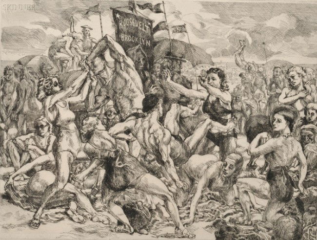 Reginald Marsh (American, 1898-1954) Coney Island: Reginald Marsh (American, 1898-1954) Coney Island Beach, 1935, edition of about 200, published by the American Artists Group, 1936 (Sasowsky, 159). Unsigned, identified in text and with AAG stamp on t